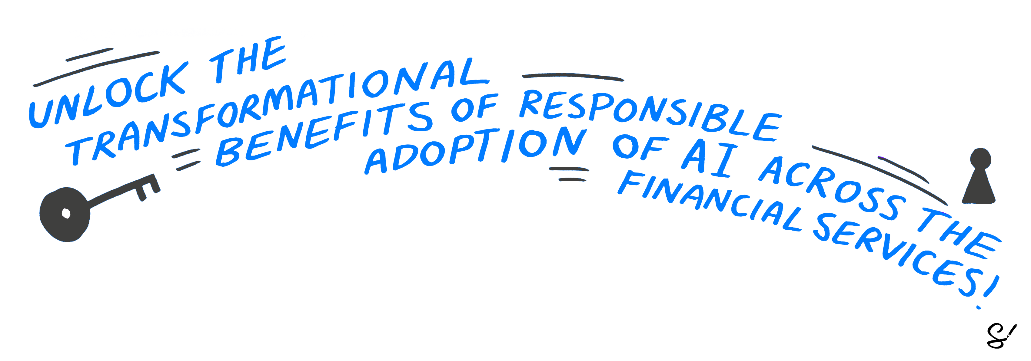 Text in blue saying "Unlock transformational benefits" with an illustration of key and lock in grey