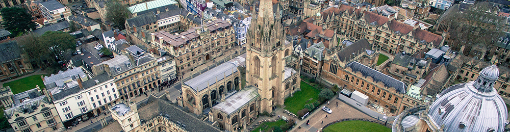 Aerial shot of Oxford