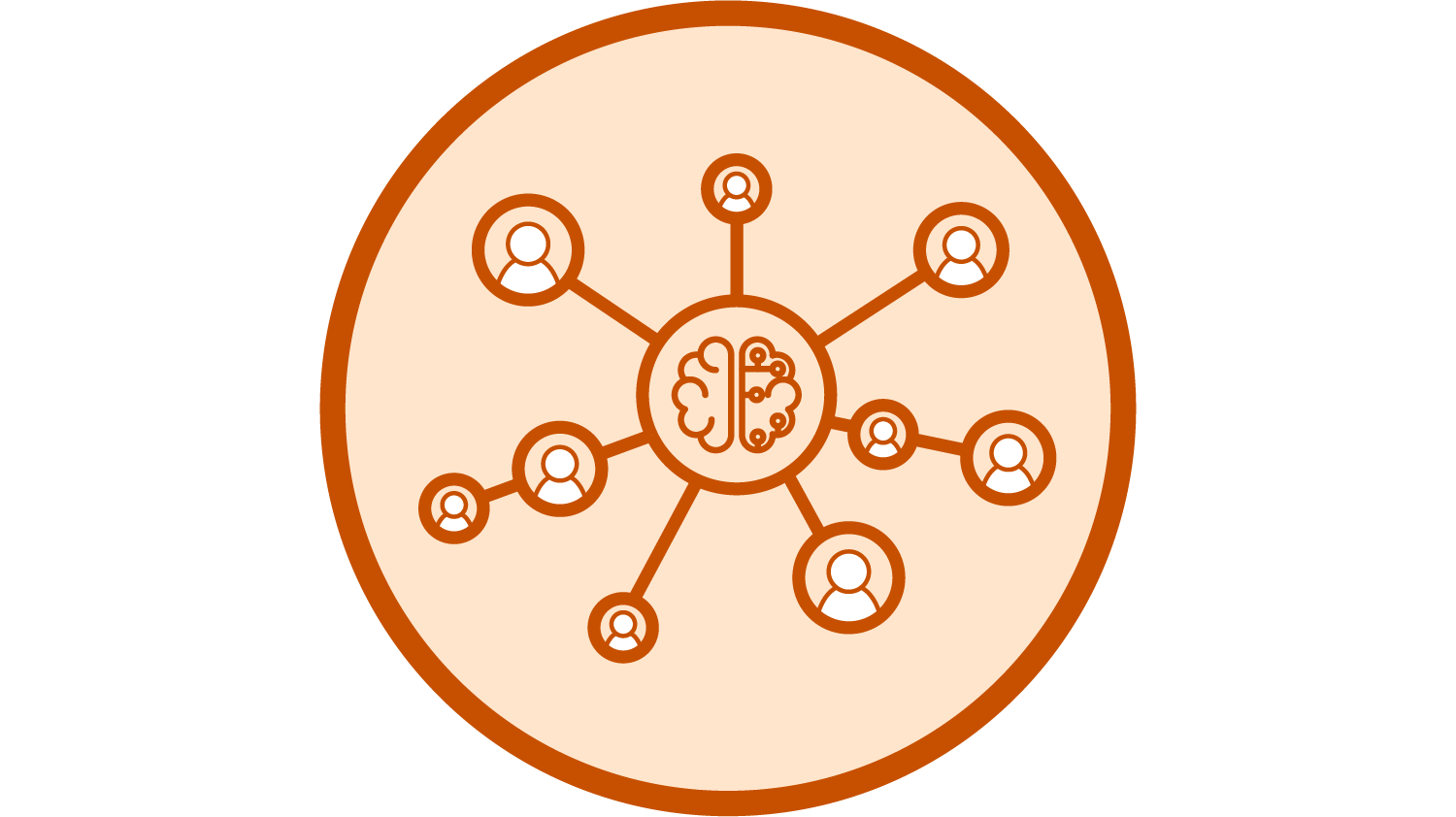 Icon representing networking and AI