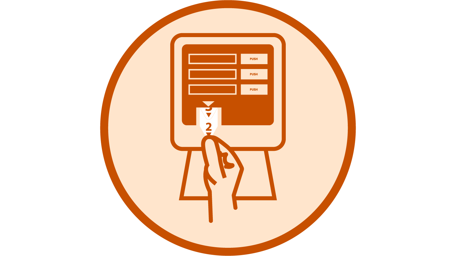 Icon of computer made to look like a ticketing machine