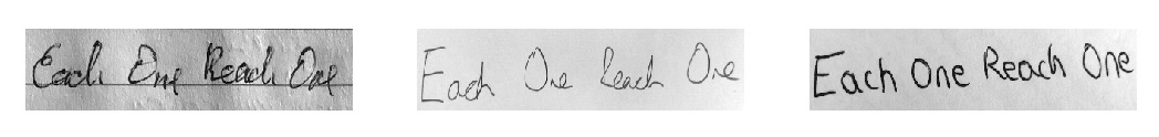 The phrase 'Each One Reach One' written in three different handwriting styles by members of The Alan Turing Institute community