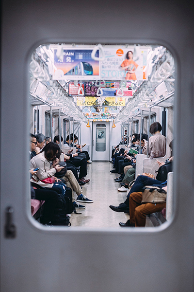 People on a subway train