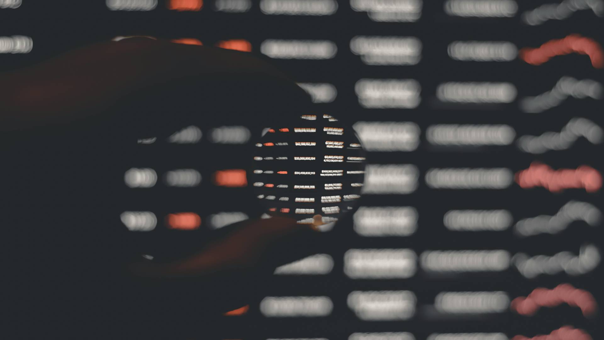 Magnifying ball in front of digital code