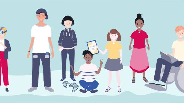 Graphic illustration of children